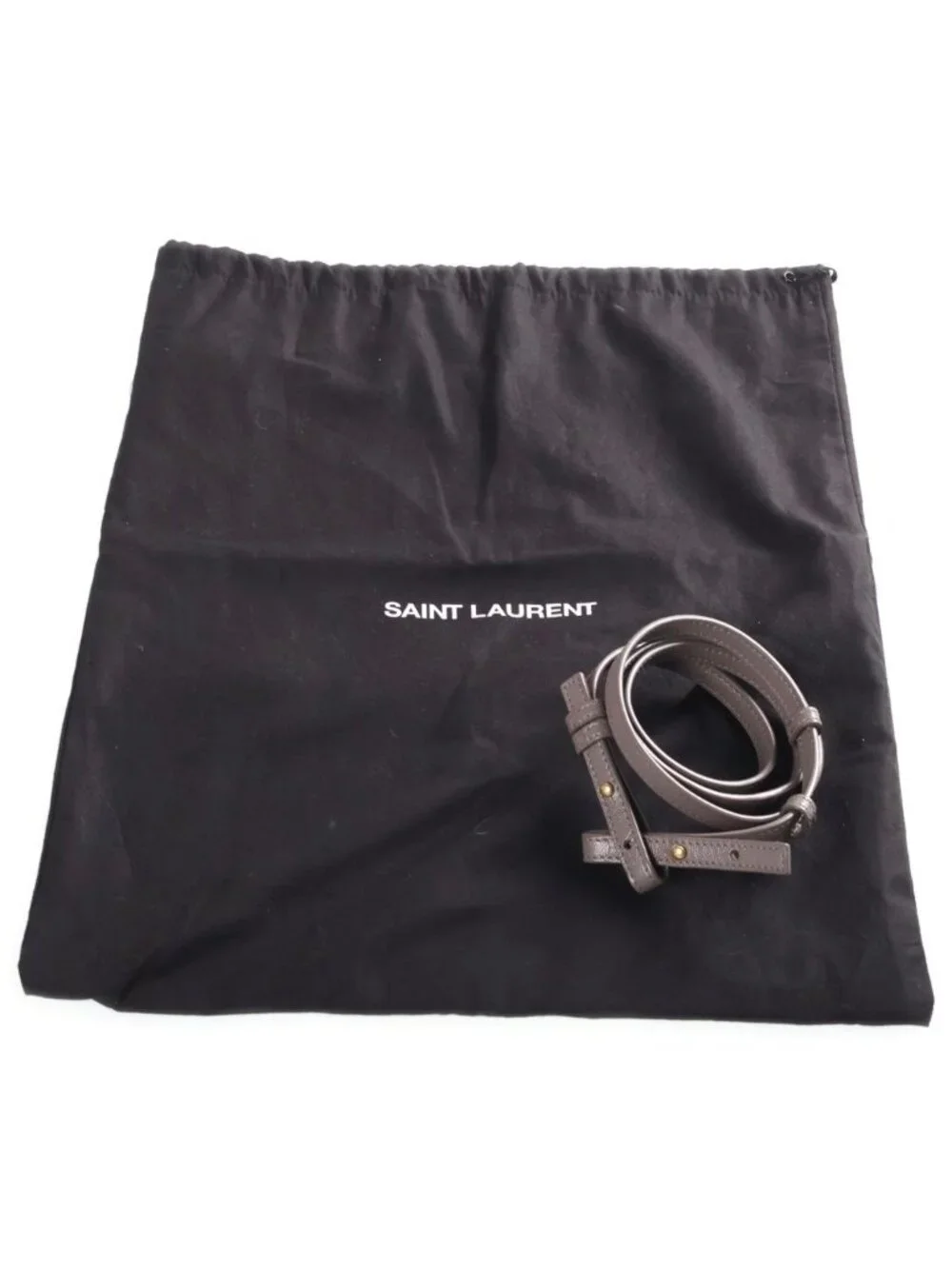 Saint Laurent Paris Cassandra Top Handle 2-Way Shoulder Bag Leather Gray